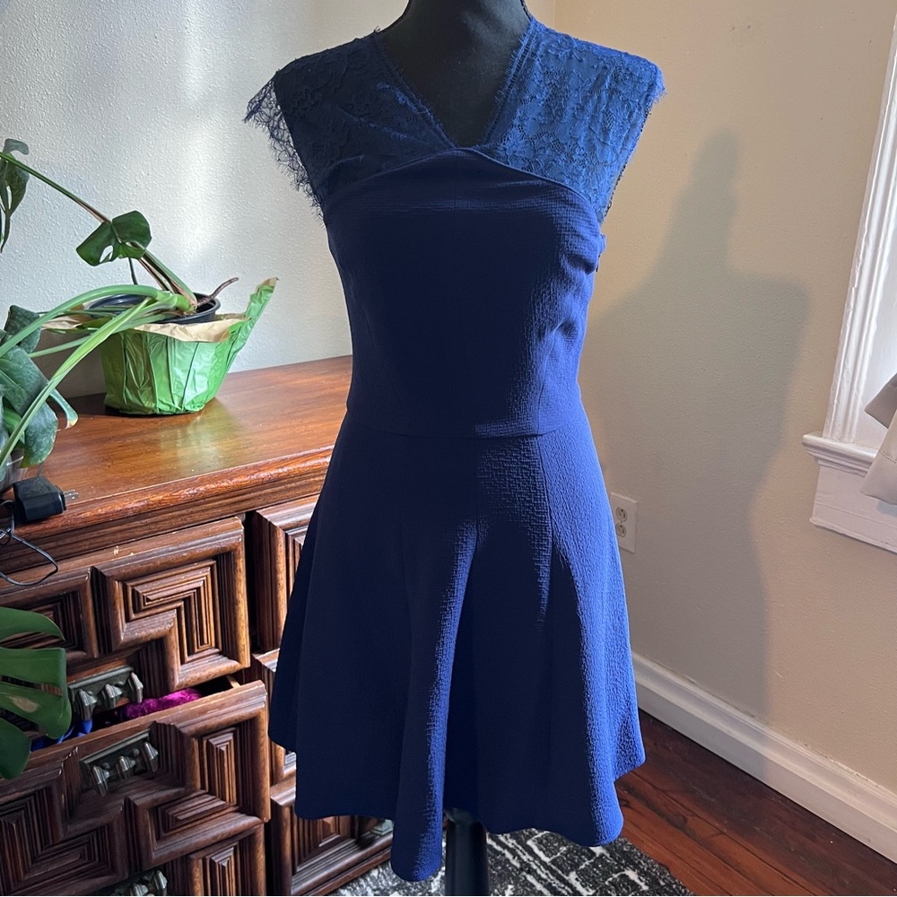 The Kooples -- NWT Blue Crepe & Lace Dress